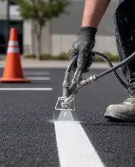 Parking lot striping service detail